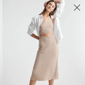 Quince Cashmere Ribbed Mini Skirt